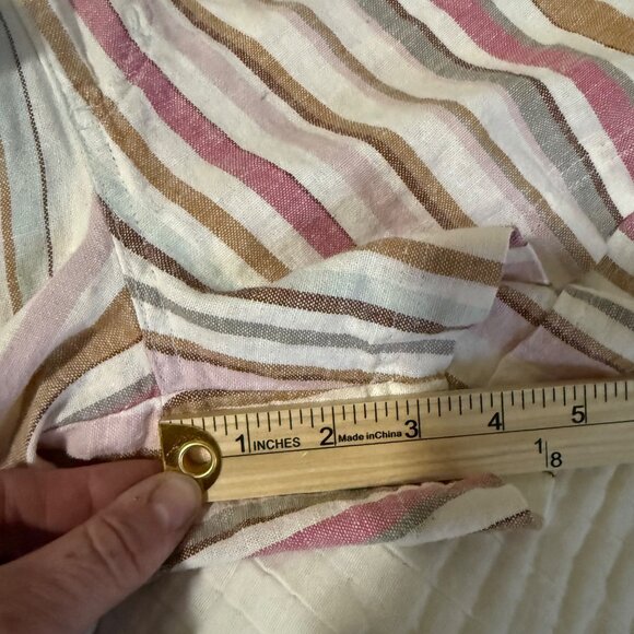 Maurices Colorful Stripe Linen Blend Belted Shorts Womens size Small NEW - Picture 8 of 9
